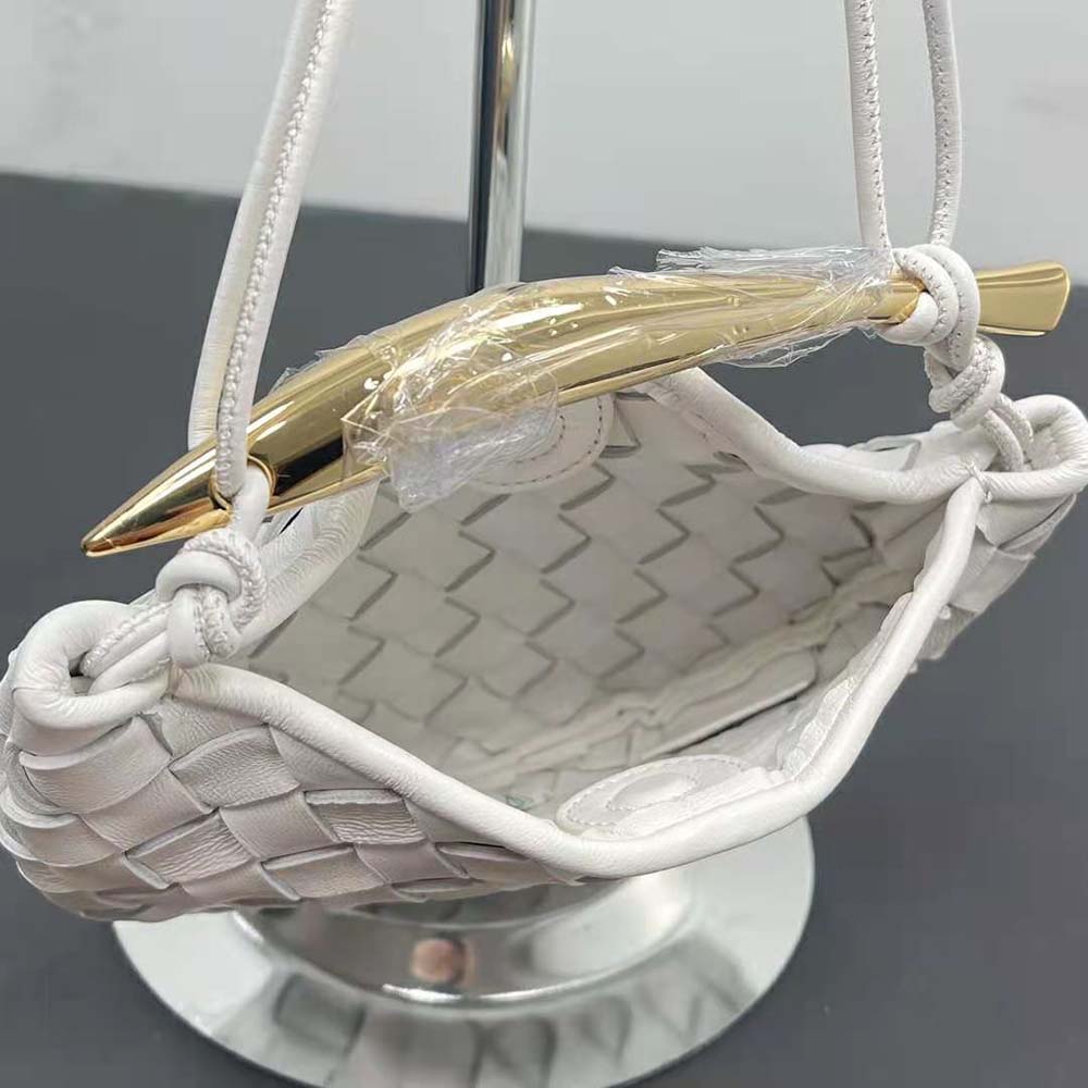 Bottega Veneta Women Mini Sardine in Supple Lambskin Leather-White - image 6