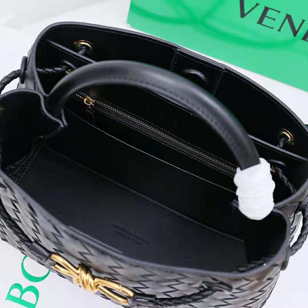 Bottega Veneta Women Small Andiamo in Lambskin Leather-Black - image 8