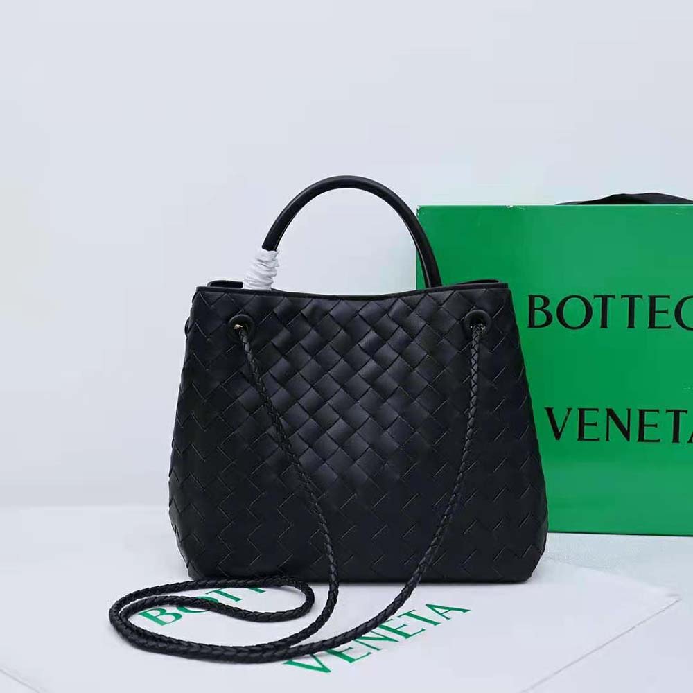Bottega Veneta Women Small Andiamo in Lambskin Leather-Black - image 4