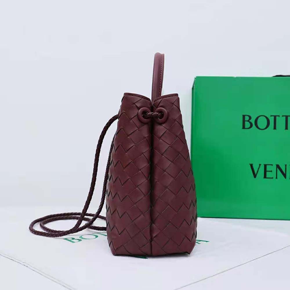 Bottega Veneta Women Small Andiamo in Lambskin Leather-Maroon - image 5