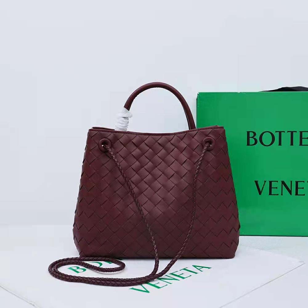 Side profile showing compact silhouette of Bottega Veneta Small Andiamo handbag