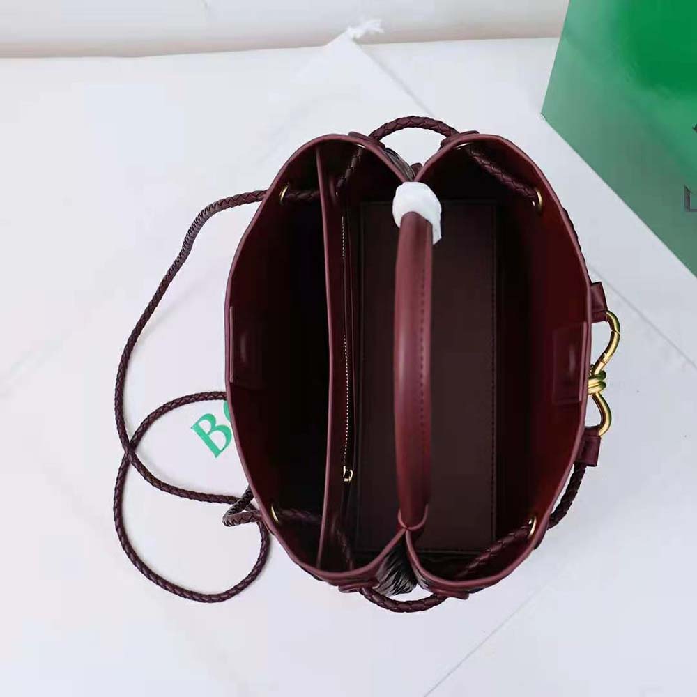 Bottega Veneta Women Small Andiamo in Lambskin Leather-Maroon - image 8