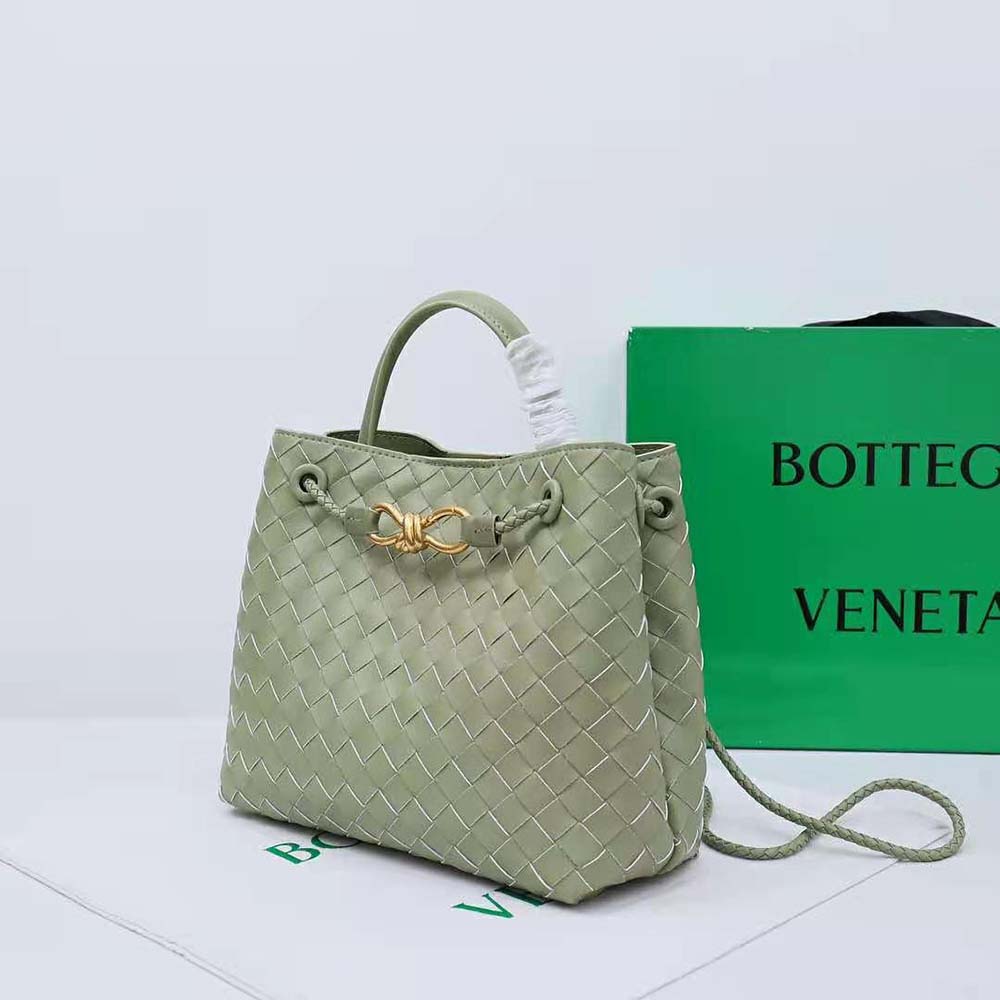 Bottega Veneta Women Small Andiamo in Lambskin Leather-Yellow - image 4