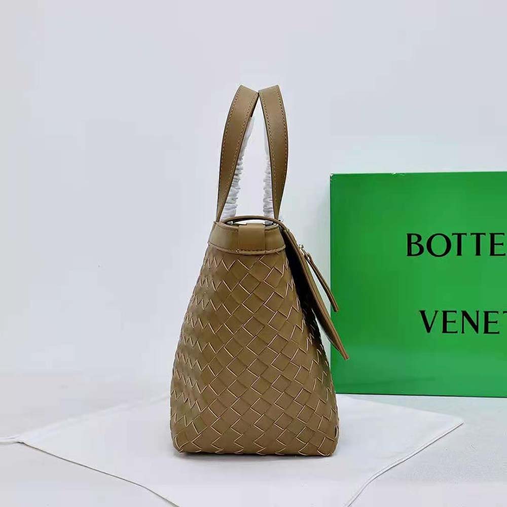 Bottega Veneta Women Small Flip Flap in Lambskin Leather-Brown - image 4