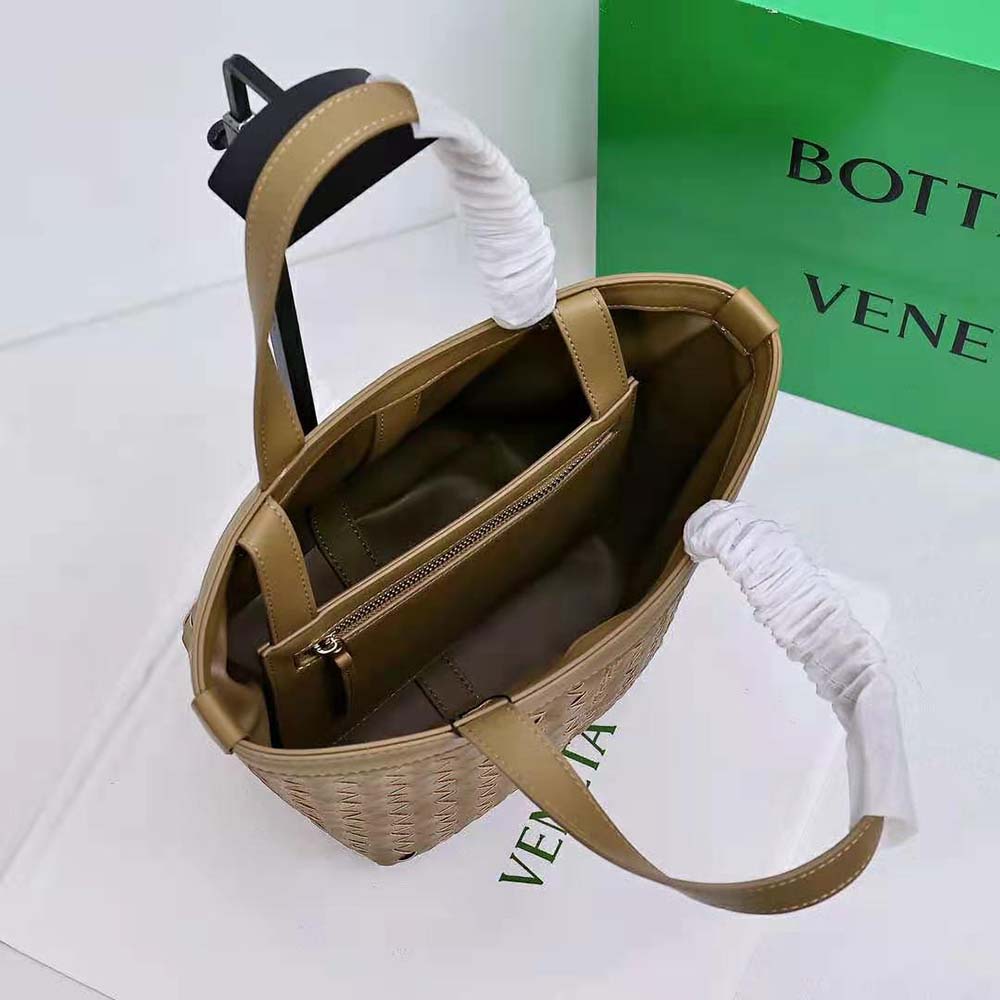 Bottega Veneta Women Small Flip Flap in Lambskin Leather-Brown - image 8
