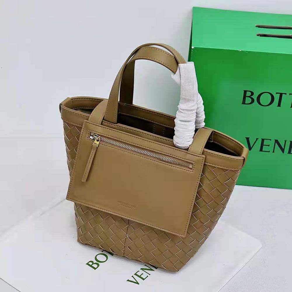 Bottega Veneta Women Small Flip Flap in Lambskin Leather-Brown - image 5
