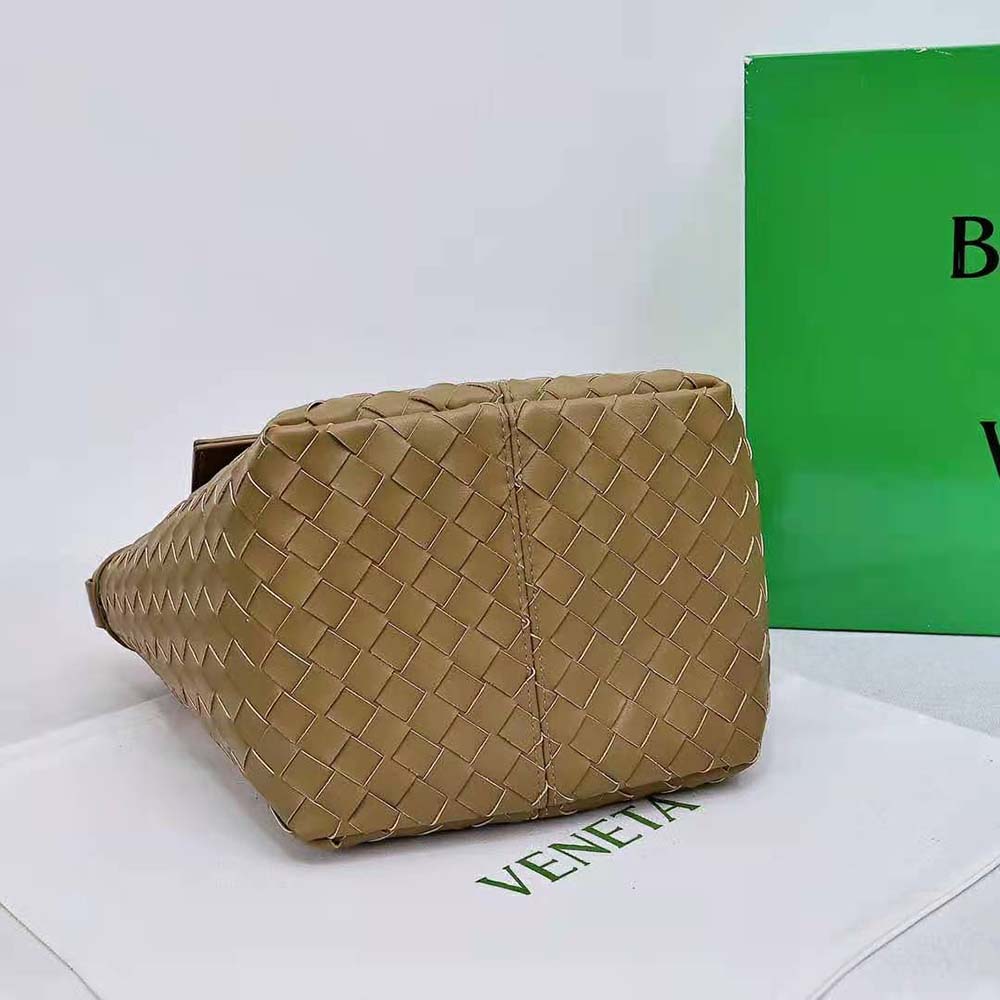 Bottega Veneta Women Small Flip Flap in Lambskin Leather-Brown - image 6