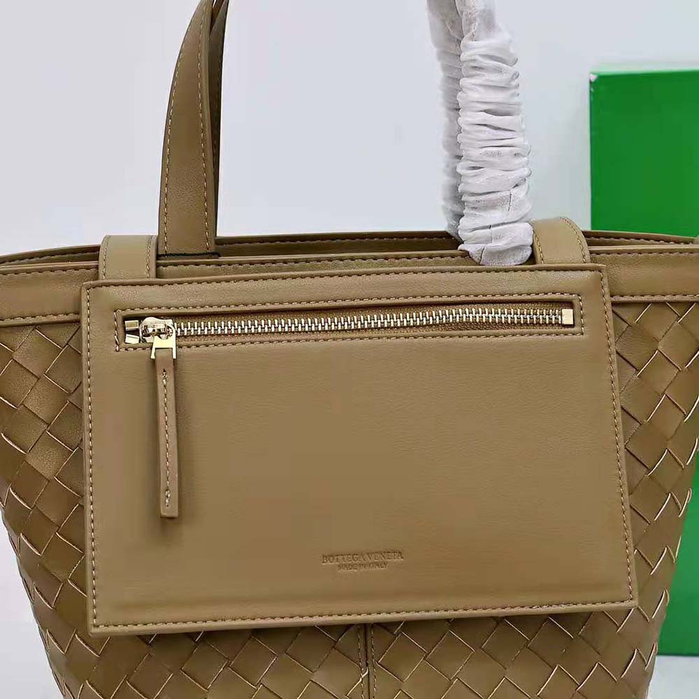 Bottega Veneta Women Small Flip Flap in Lambskin Leather-Brown - image 9