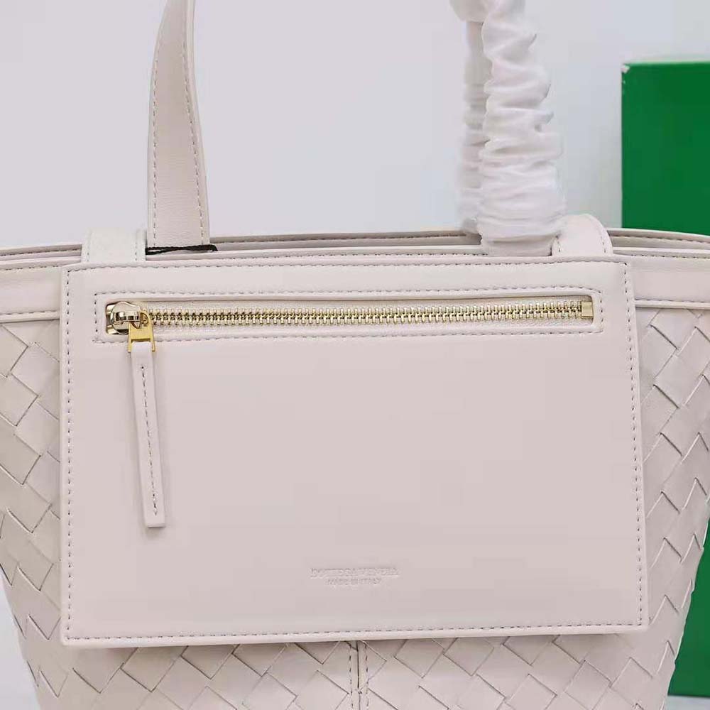 Bottega Veneta Women Small Flip Flap in Lambskin Leather-White - image 8