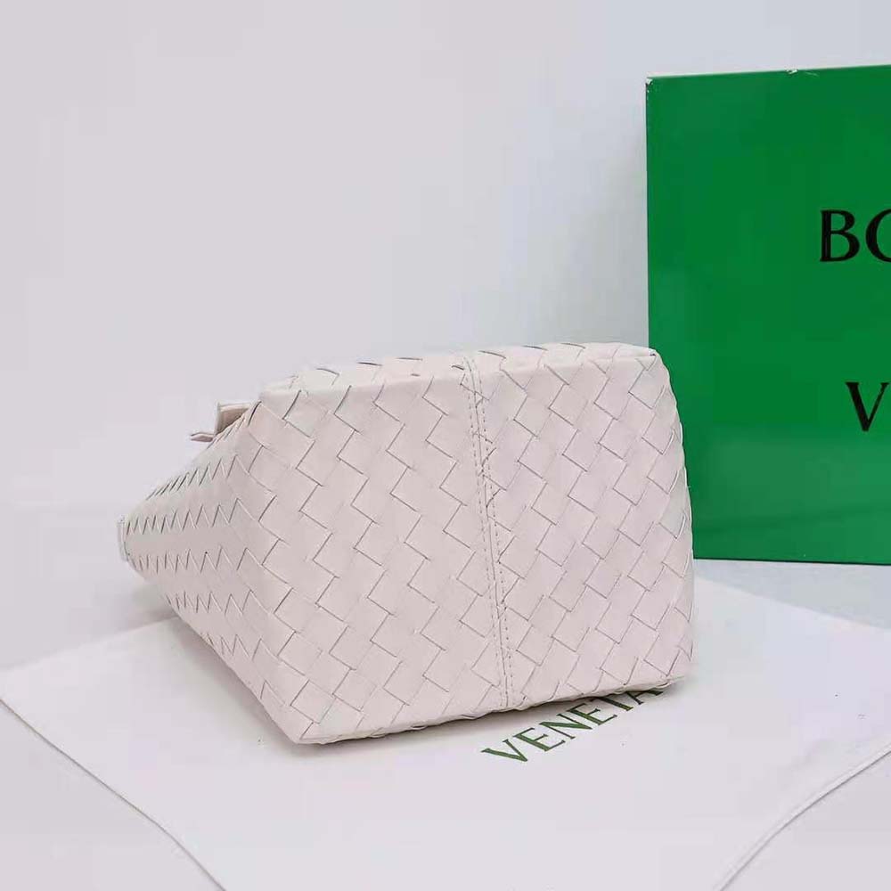 Bottega Veneta Women Small Flip Flap in Lambskin Leather-White - image 6