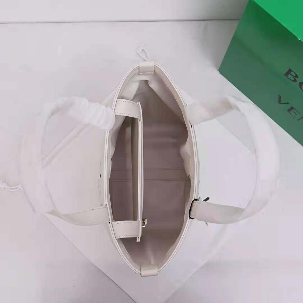 Bottega Veneta Women Small Flip Flap in Lambskin Leather-White - image 9