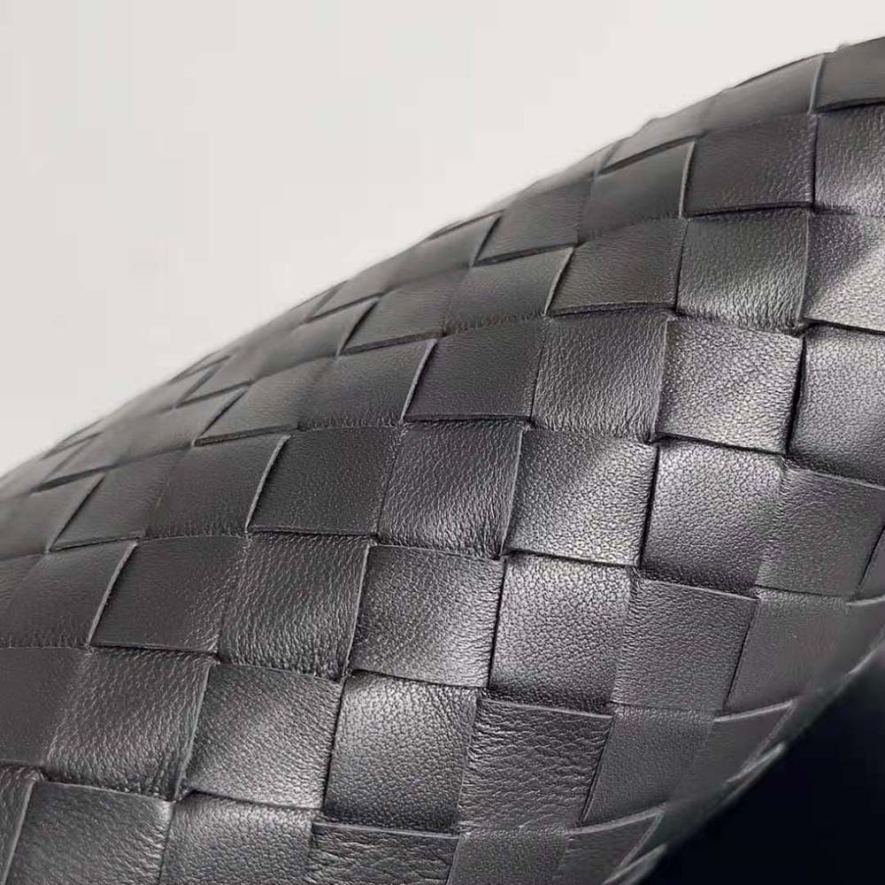 Bottega Veneta Women Small Hop with Intrecciato Craftsmanship in Calfskin Leather-Black - image 8