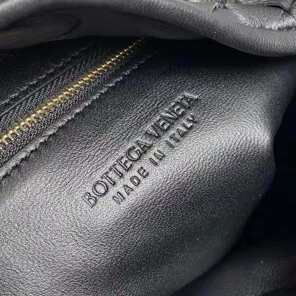 Bottega Veneta Women Small Hop with Intrecciato Craftsmanship in Calfskin Leather-Black - image 9
