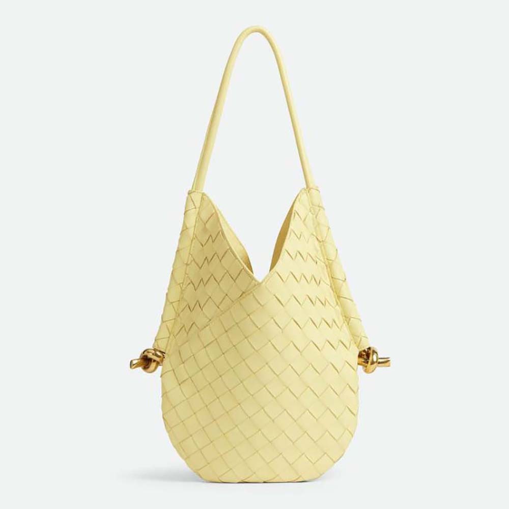 Front view of Bottega Veneta Women Small Solstice Shoulder Bag-Yellow