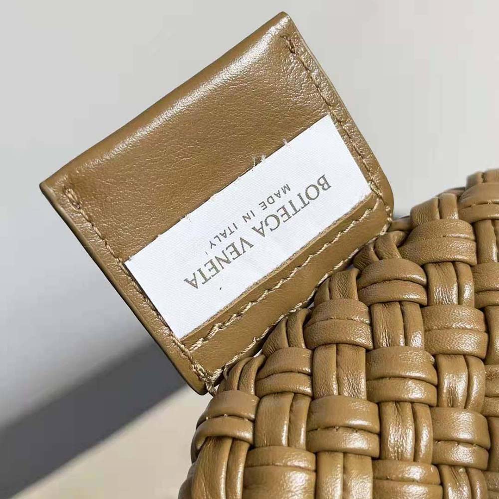 Bottega Veneta Women Tosca Shoulder Bag with Metallic Sphere Closure Woven-Brown - image 10