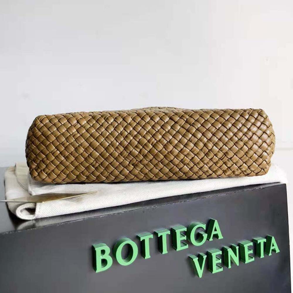 Bottega Veneta Women Tosca Shoulder Bag with Metallic Sphere Closure Woven-Brown - image 4