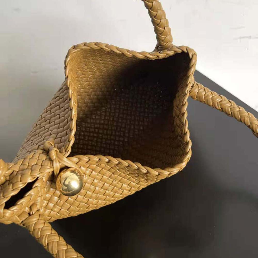 Bottega Veneta Women Tosca Shoulder Bag with Metallic Sphere Closure Woven-Brown - image 8