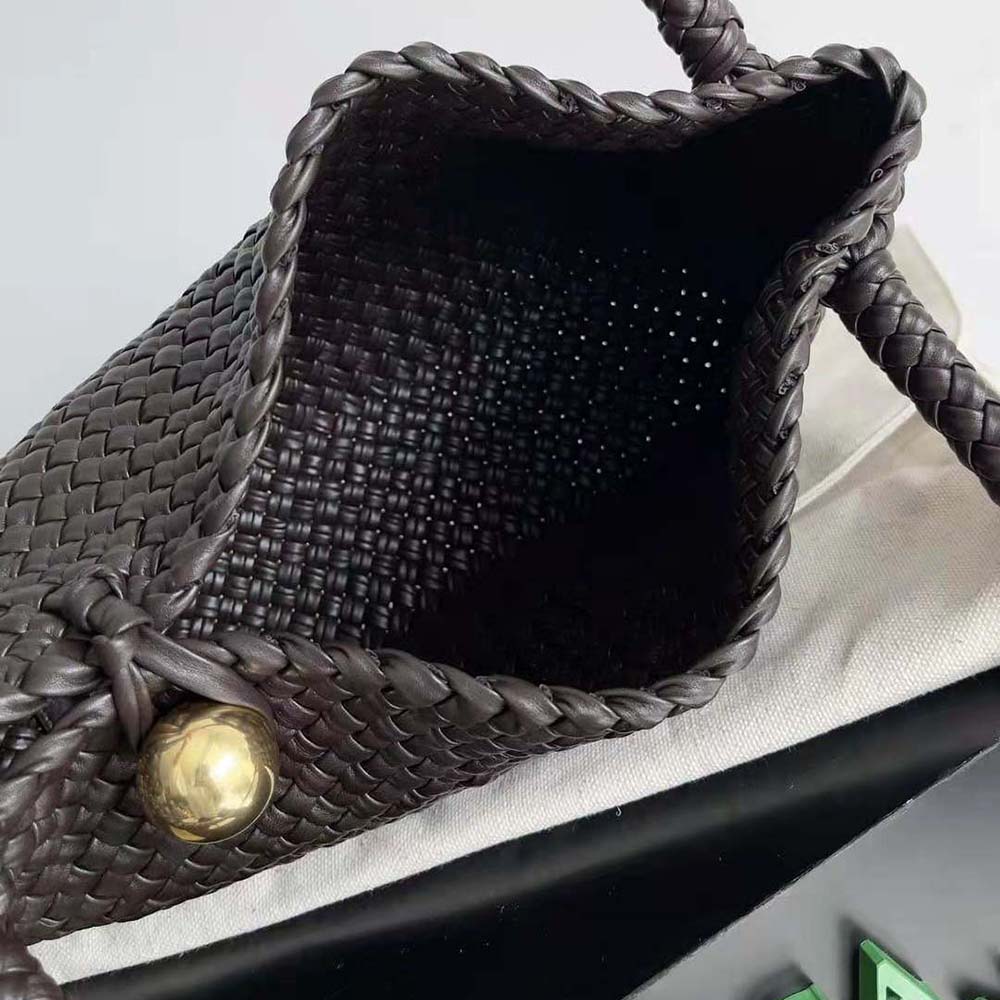 Bottega Veneta Women Tosca Shoulder Bag with Metallic Sphere Closure Woven-Tan - image 6
