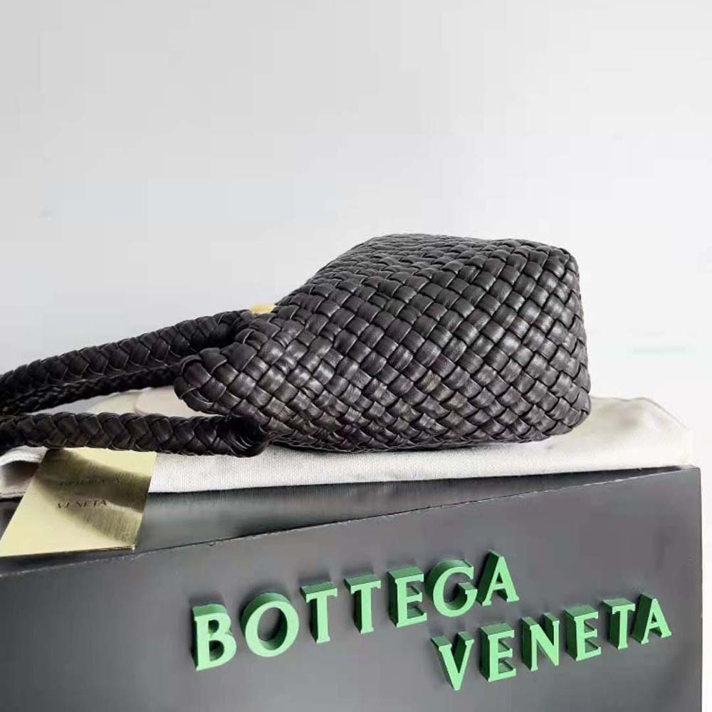 Bottega Veneta Women Tosca Shoulder Bag with Metallic Sphere Closure Woven-Tan - image 5