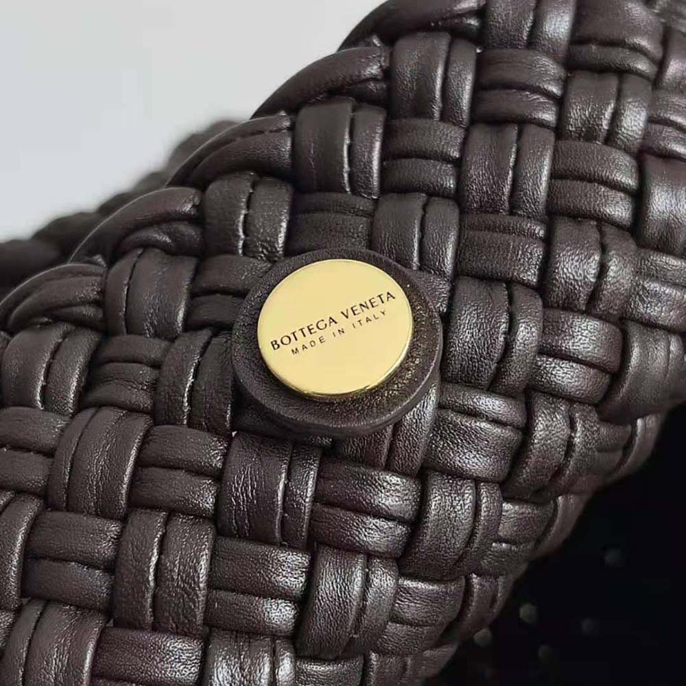 Bottega Veneta Women Tosca Shoulder Bag with Metallic Sphere Closure Woven-Tan - image 7
