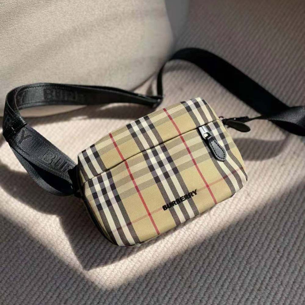 Side angle showing adjustable jacquard strap of Paddy Bag