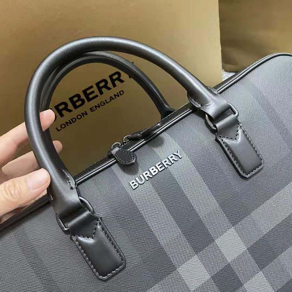 Burberry Men Slim Ainsworth Briefcase-Gray - image 9