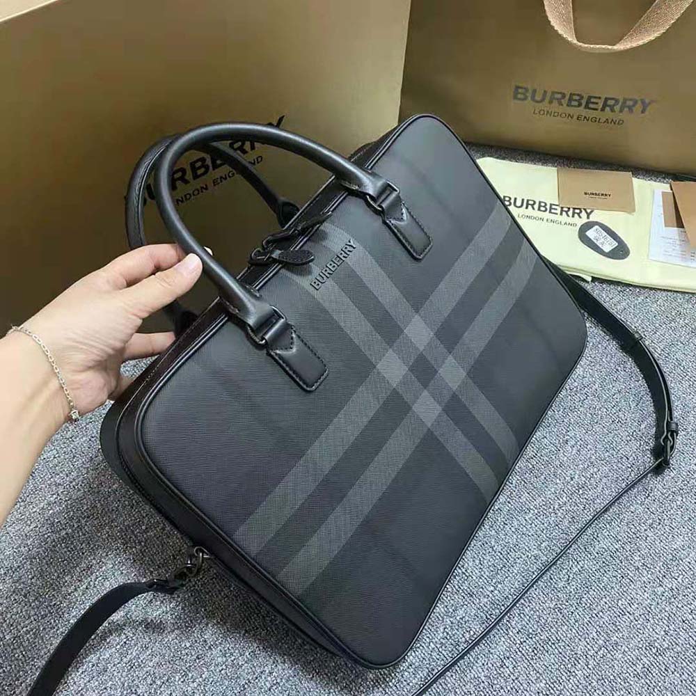 Burberry Men Slim Ainsworth Briefcase-Gray - image 4