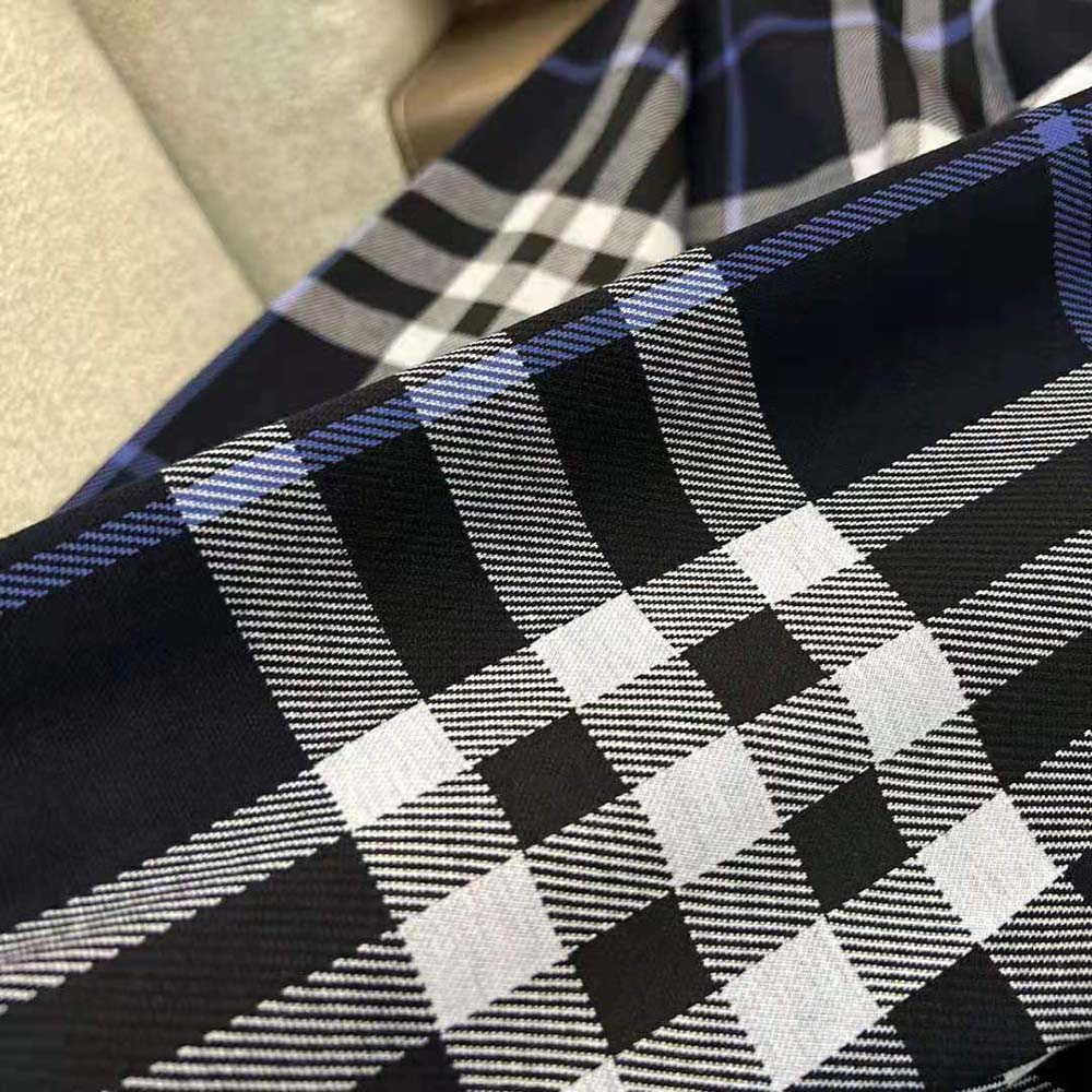 Burberry Men Check Cotton Jacquard Hoodie-Blue - image 5