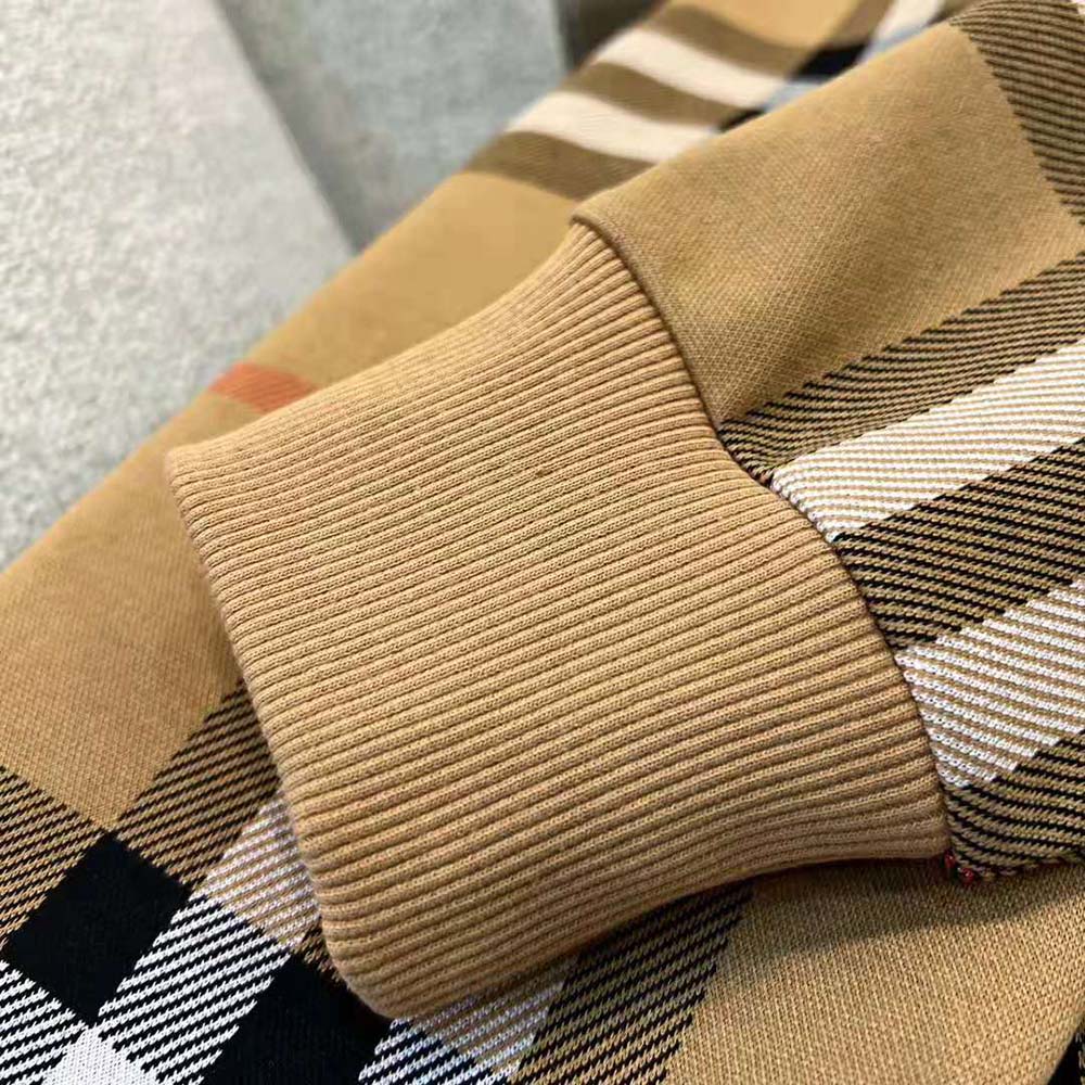 Burberry Men Check Cotton Jacquard Hoodie-Brown - image 10