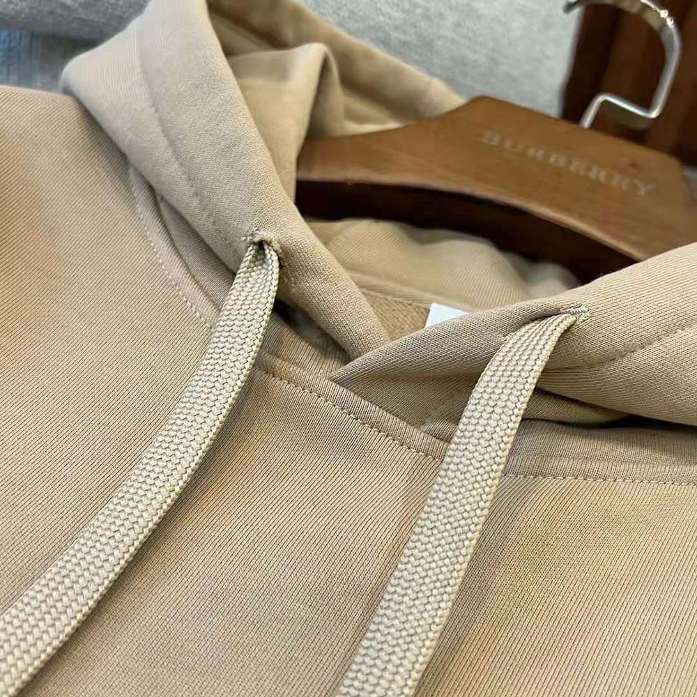 Burberry Men Check EKD Cotton Hoodie-Beige - image 8
