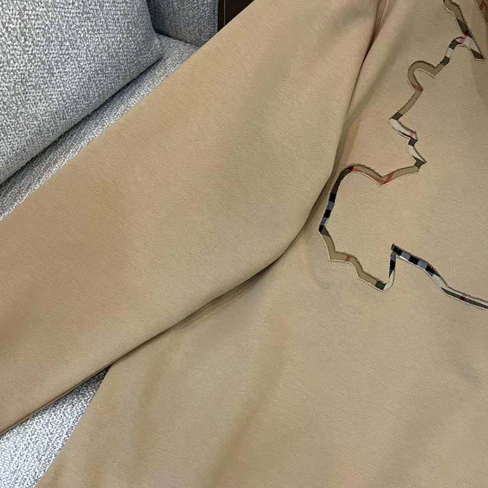 Burberry Men Check EKD Cotton Hoodie-Beige - image 6