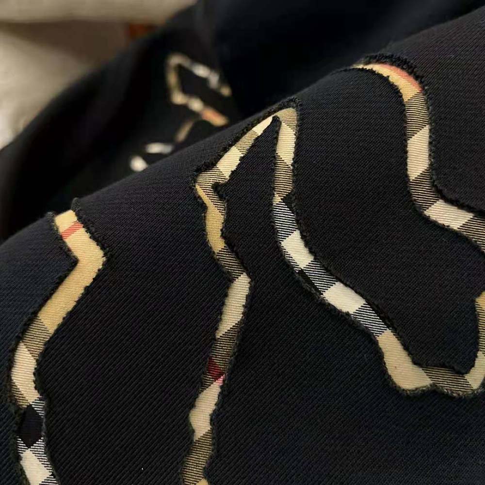 Burberry Men Check EKD Cotton Hoodie-Black - image 6