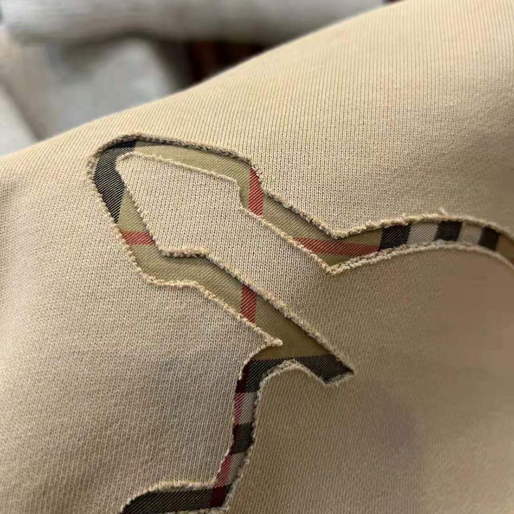 Burberry Men Check EKD Cotton Sweatshirt-Beige - image 6