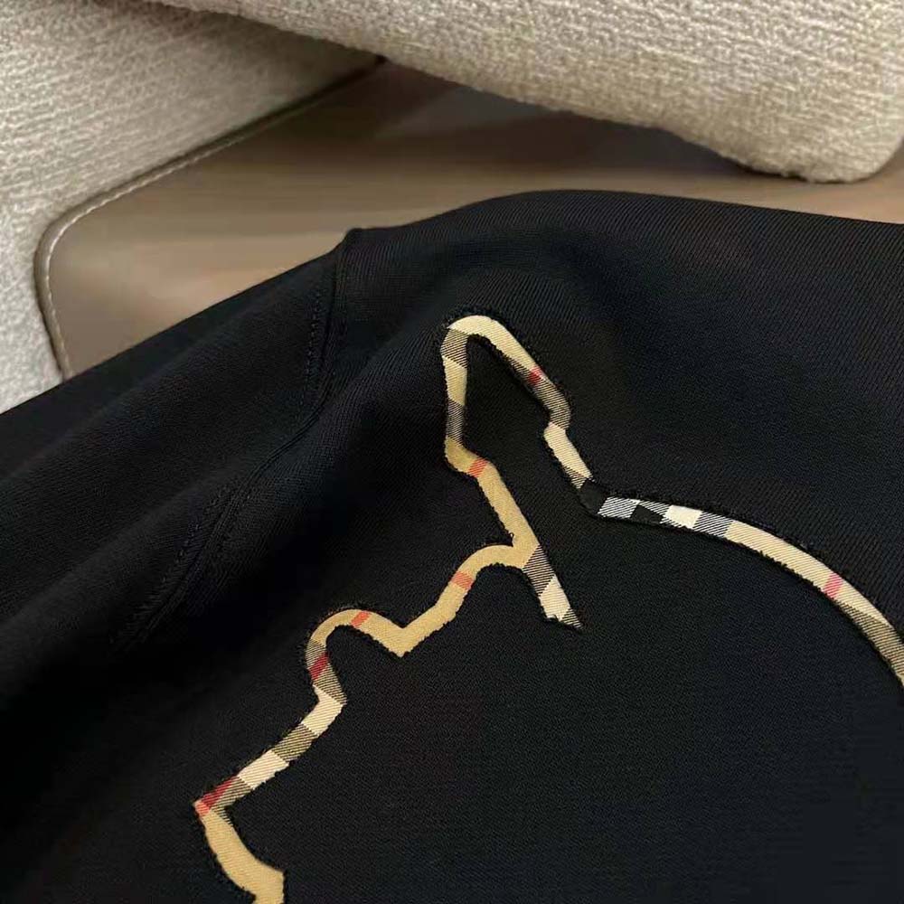 Burberry Men Check EKD Cotton Sweatshirt-Black - image 6