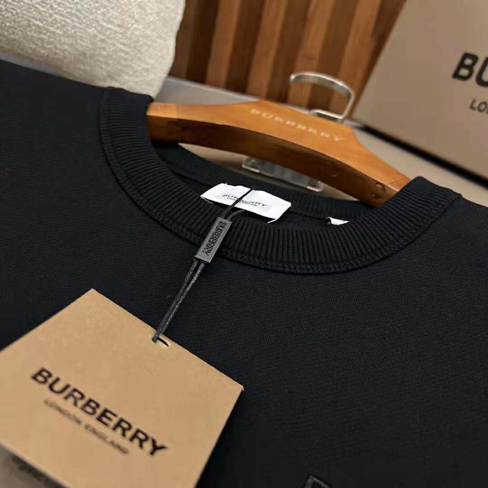 Burberry Men Check EKD Cotton Sweatshirt-Black - image 10