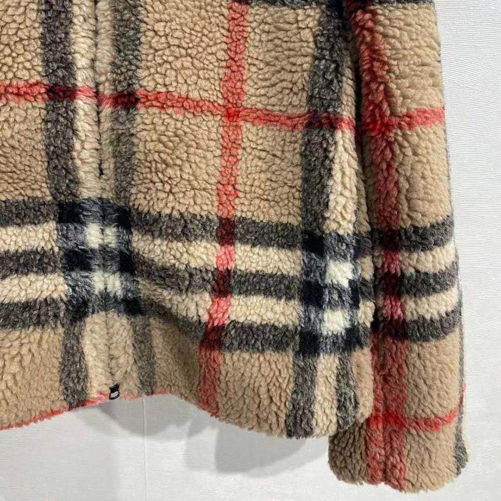 Burberry Men Check Fleece Hooded Jacket - image 7