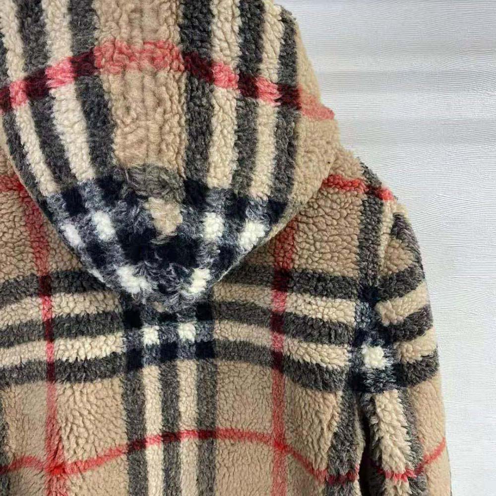 Burberry Men Check Fleece Hooded Jacket - image 8
