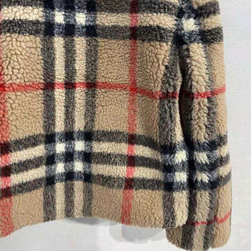 Burberry Men Check Fleece Hooded Jacket - image 6