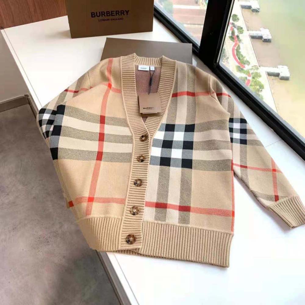 Burberry Men Check Wool Blend Cardigan - image 4