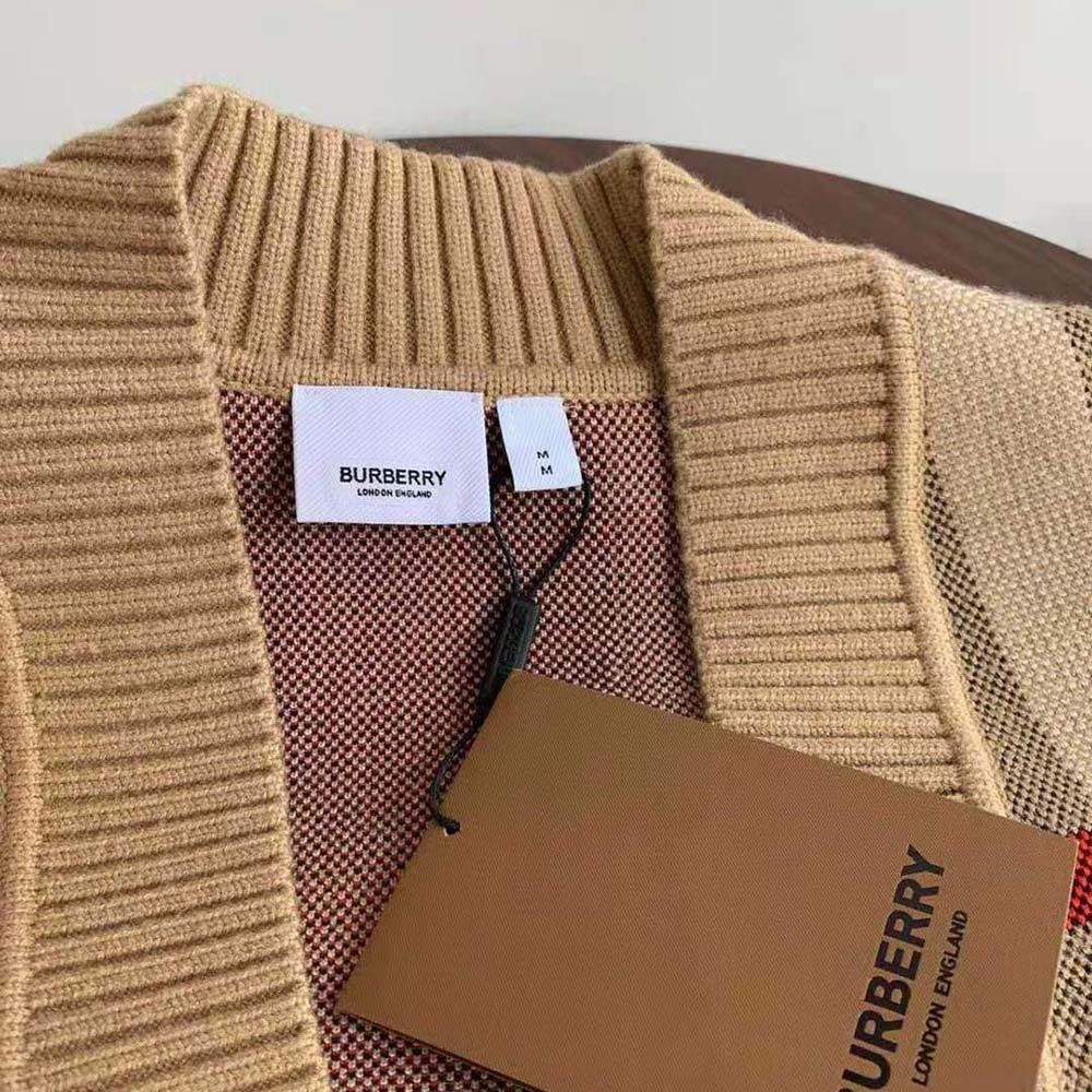 Burberry Men Check Wool Blend Cardigan - image 9