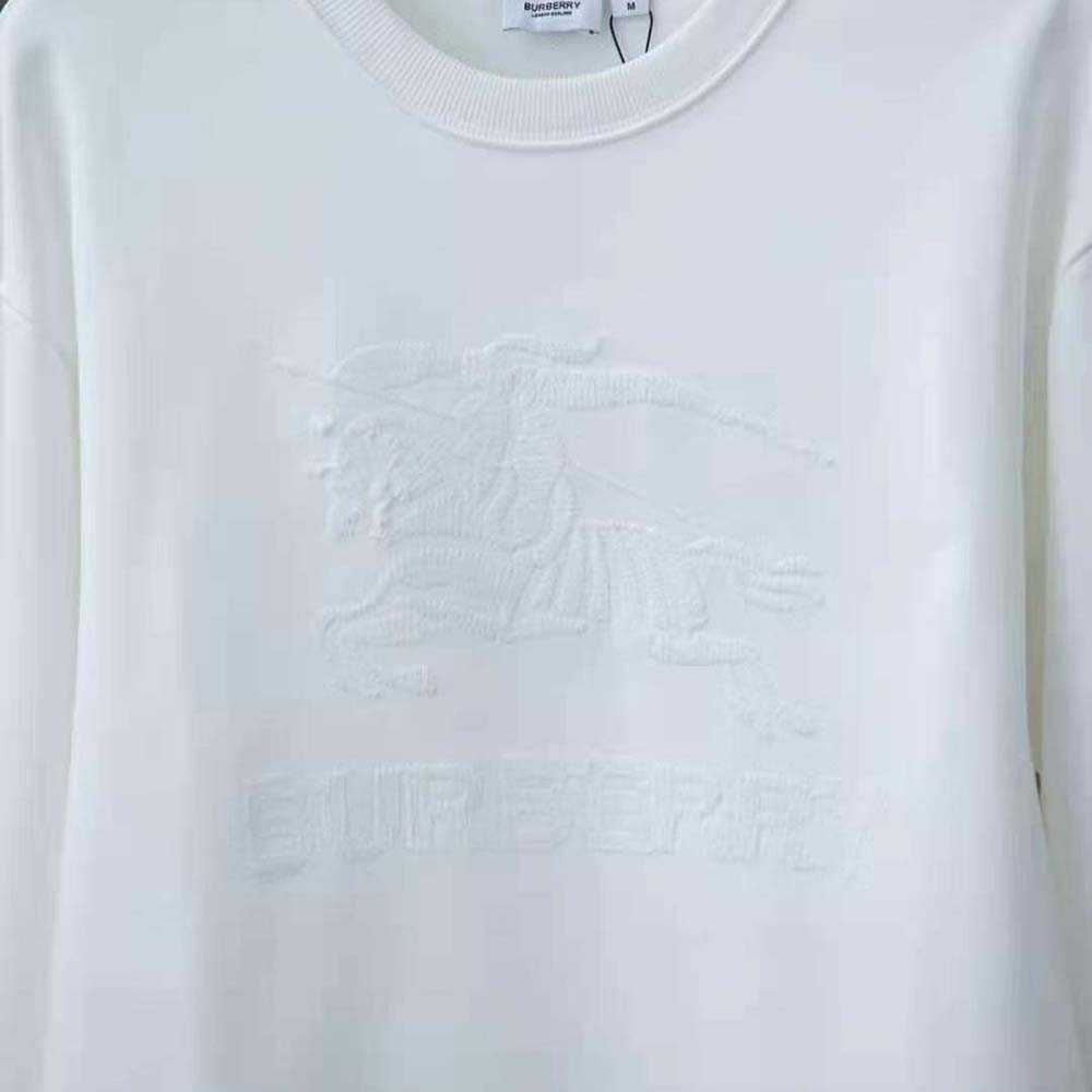 Burberry Men EKD Cotton Sweatshirt-White - image 4