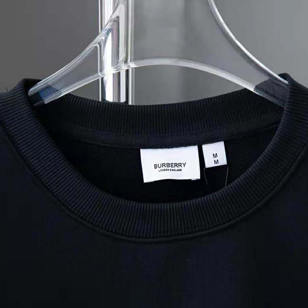 Burberry Men EKD Motif Cotton Sweatshirt-Black - image 4