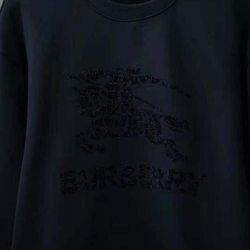 Burberry Men EKD Motif Cotton Sweatshirt-Black - image 7