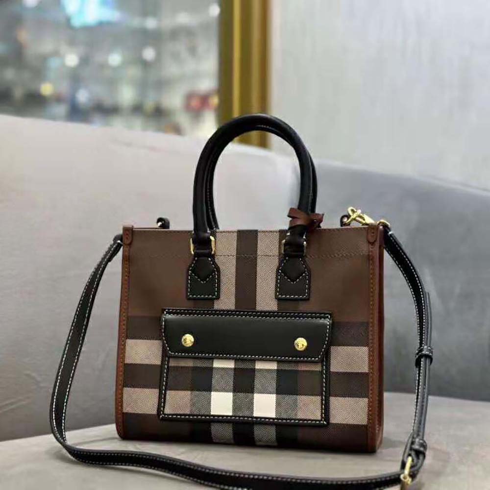 Burberry Women Mini Freya Tote-Brown - image 4