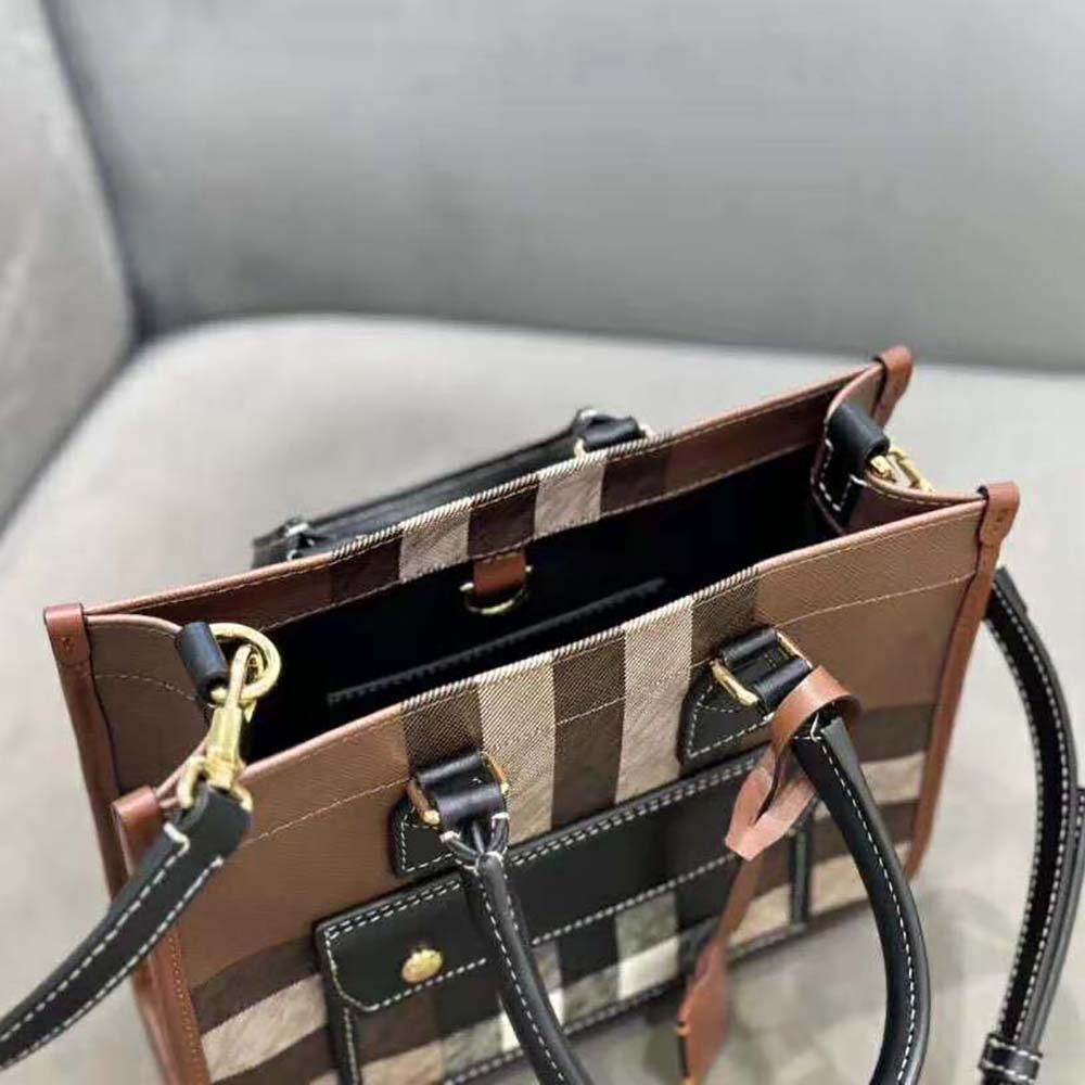 Burberry Women Mini Freya Tote-Brown - image 6