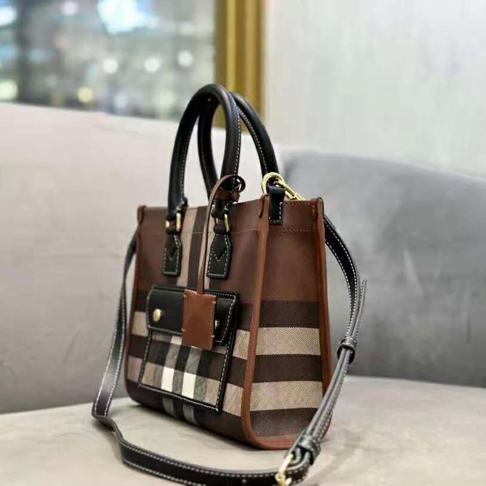Burberry Women Mini Freya Tote-Brown - image 5