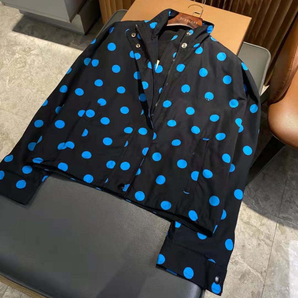 Burberry Women Polka Dot Nylon Jacquard Funnel Neck Jacket - image 4