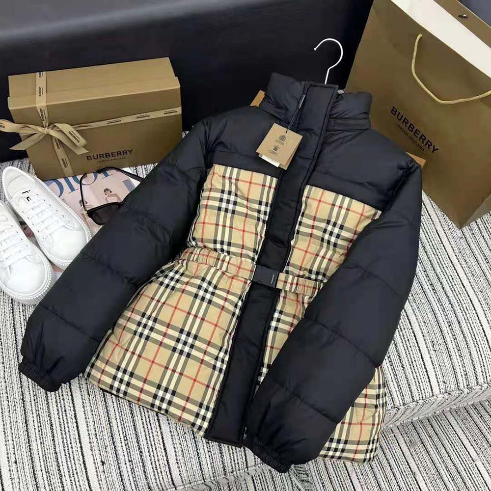 Burberry Women Reversible Down Puffer Jacket-Black - image 4