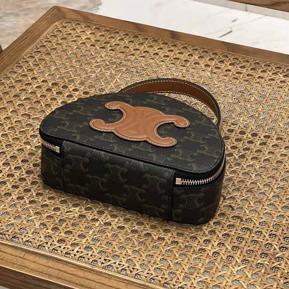 Celine Women Half Moon Case Cuir Triomphe in Triomphe Canvas and Calfskin - image 5