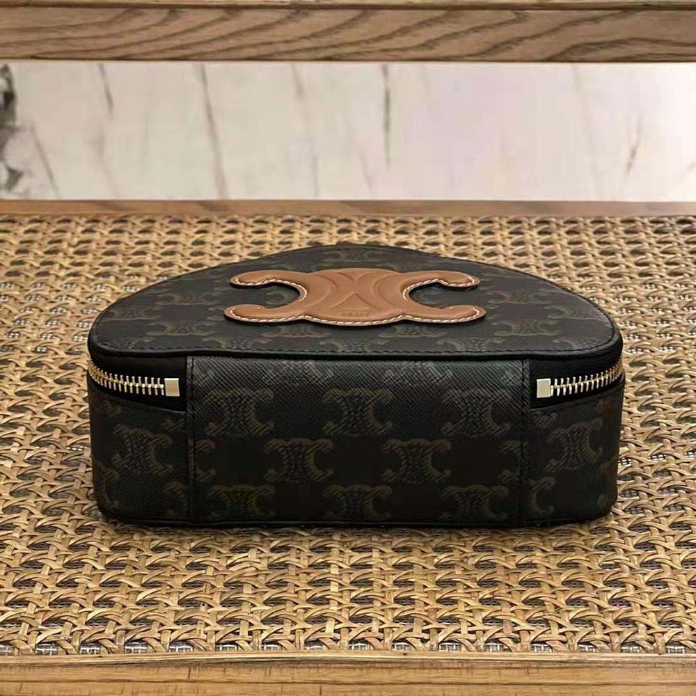 Celine Women Half Moon Case Cuir Triomphe in Triomphe Canvas and Calfskin - image 4